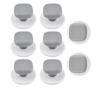 MOROBOR Lot de 8 poignées de tiroir autocollantes grises rondes et carrées en plastique - Poignées auxiliaires pour armoires, tiroirs, verre