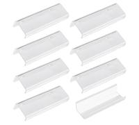 MOROBOR Lot de 8 poignées de tiroir de style moderne avec vis incurvées en acrylique invisible pour matériel d'armoire, 100 mm, transparent