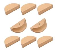MOROBOR Lot de 8 poignées de tiroir demi-lune en bois de hêtre pour tiroir, armoire, armoire