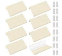 MOROBOR Mini-poignée d'angle autocollante, moderne, invisible, rectangulaire, poignées en alliage d'aluminium, pour armoires, tiroirs, 70 mm, Beige, 8 pièces