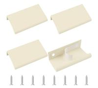 MOROBOR Mini Poignée de tirage à bord, 4 pièces Adhésives modernes Poignées de tiroir à angle droit en alliage d'aluminium invisibles pour tiroir de quincaillerie de placard, 70 mm/Beige