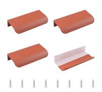 MOROBOR Mini Poignée de tirage à bord du doigt, 4 pièces de tirages autocollants dissimulés, poignées d’angle rondes pour garde-robe en alliage d’aluminium, poignées de tiroir invisibles modernes pour