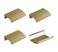 MOROBOR Mini Poignées à Encoche pour Doigt, 4 pcs Poignées de Tirage Instantané Modernes Auto-Adhésives Rond Angle en Alliage d'Aluminium Invisible pour Placard de Cuisine, 50mm/Bronze