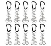 MOROBOR Piquets d'ancrage de Pont Noirs, 10 Piquets de Tente en Alliage d'aluminium Coupe-Vent en Os de Poisson avec Boucle à Ressort Ancre de Corde à Vent de Poulpe réglable Portable pour Le Camping