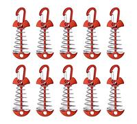 Morobor Piquets d'ancrage de terrasse, 10 pièces en alliage d'aluminium coupe-vent avec boucle à ressort, ancre portable pour le camping en plein air