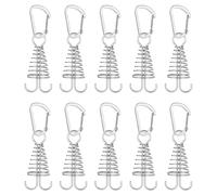 Morobor Piquets d'ancrage de terrasse, 10 pièces en alliage d'aluminium coupe-vent avec boucle à ressort, ancre portable pour le camping en plein air