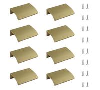 MOROBOR Poignée à embout rond, lot de 8 poignées d'angle modernes et dissimulées pour tiroirs, en alliage d'aluminium, invisibles, pour quincaillerie de placard, 50 mm/Bronze