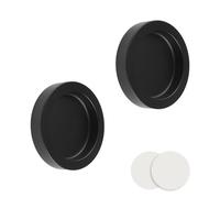 MOROBOR Poignée coulissante autocollante ronde, 2 pièces, poignées de porte d’armoire à doigts, alliage d’aluminium, poignées de porte invisibles pour tiroir, placard, garde-robe (noir)