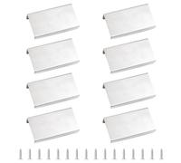 MOROBOR Poignée de bord à doigt en acier brossé, 8 PCS Poignée cachée de style moderne pour tiroir, Poignées d'armoire invisibles en acier inoxydable à angle droit pour quincaillerie de meuble armoire