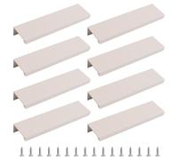 MOROBOR Poignée de bord de doigt, 8 poignées dissimulées, poignées de tiroir de style moderne, manche invisible en alliage d'aluminium à angle droit pour tiroir de placard, 120 mm/gris cachemire