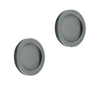 MOROBOR poignée de porte coulissante auto-adhésive ronde, paquet de 2 poignées de porte de placard en alliage d’aluminium invisibles pour armoire de placard à tiroir de grange coulissante, gris argent