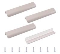 MOROBOR Poignée de tirage à bord, 4 pièces de tirages autocollants modernes, poignées de tiroir d’angle rondes dissimulées en alliage d’aluminium pour garde-robe invisible, poignées de tiroir pour