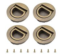 MOROBOR Poignée ronde intégrée, 4 poignées cachées tatami invisibles, quincaillerie de meuble avec vis pour armoire, tiroir (bronze)