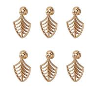 MOROBOR Poignées de bouton en forme de feuille, 6pcs Golden Drop Pendentif Pull Handle, Tiroir Quincaillerie Poignée à trou unique pour armoire Placards Placards Placard