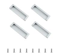MOROBOR Tatami Poignées de porte cachées, 4pcs poignée intégrée, poignées de doigt encastrées avec vis cachées cachées pour tiroir de garde-robe (argent)
