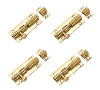 MOROBOR Verrou coulissant de sécurité de porte, boulon de barillet en acier robuste de 2 pouces, verrou coulissant en laiton, pour cour intérieure (Gold - 4pcs)