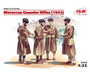 Moroccan Goumier Rifles (1943) (4 Figurines) 1:3 5 Plastique Model Kit Icm