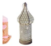Moroccan Lantern Decorative - Moroccan Decor LED Fairy Lights Hollow Carved Table Lamp, Ambient Lighting For Garden, Parties, Events, Indoors, Outdoors, Tabletop, Boho Home Decoration, Morocan Style L