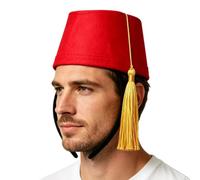 Moroccan Turkish Hat Comfort Felt - Traditional Outfit Headband Maroon Felt | Maroon Felt Village Hat for Party New Year Daily Outdoor | Thanksgiving Holiday Birthday Home Stage Performance Moroccan Hat