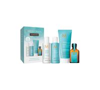 Moroccanoil Set Hydratation : Shampoing Hydratant Sans Paraben 70 ml, Après-Shampoing 70 ml, Masque Crème Traitant 75 ml, Huile Capillaire Hydratante 25 ml - Coffret Soin Cheveux