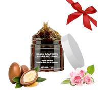 Morocco Black Beldi Soap | Moroccan Black Soap With Rose and Argan Essential Oil 200g | Morocco Body Scrub, Morocco Exfoliating Soap