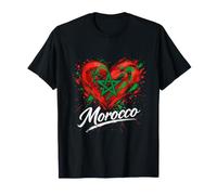 Morocco Emblème Marocain Cœur Patriote Culture Afrique T-Shirt