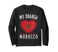 Morocco Flag Heart My Drarga City Manche Longue