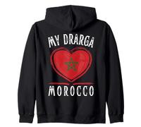 Morocco Flag Heart My Drarga City Sweat à Capuche