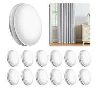 Morocket Lot de 12 Poids pour Rideaux de Douche Extérieurs, Aimants de Rideau Rond Réutilisables Blanc, Matériau Métal et Plastique