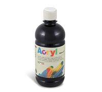 Morocolor PRIMO Acryl, 1 Flacon de 500 ML de Couleur Acrylique Fine, Noir, Effet Couvrant et Lumineux, Equipé d'un Bouchon Doseur