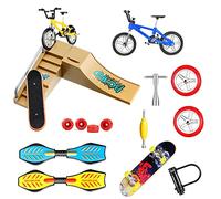 Morofme Kit de skatepark 17 pièces pour skatepark - Mini jouet à doigts - Rampe de skateboard pour vélo - Scooter Tiny Swing Board - Fingerboard Ramps Deck Training Prop