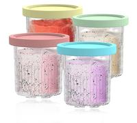 Morofme Lot de 4 pots de rechange pour Ninja Creami Deluxe Pintes et couvercles - Récipients réutilisables de 700 ml compatibles avec la machine à crème glacée Ninja NC501 NC500 Series