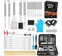Morole Kit Barbecue, Ustensiles Barbecue 45 Pièces Accessoire Barbecue Acier Inoxydable Set Barbecue pour Hommes Femmes Camping Barbecue, Barbecue de fête, Cadeau de fête, Offrir un sac à rangement