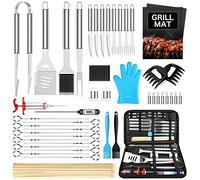 Morole Kit Barbecue Ustensiles Barbecue 45 Pièces Accessoire Barbecue Acier Inoxydable Set Barbecue pour Hommes Femmes Camping Barbecue