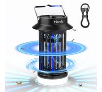 Morole Lampe Anti Moustique 4200V Recharge USB, UV + LED Tue Mouche Electrique, Efficace Contre Les Moustiques et Les Insectes, Parfaite pour la Maison et Le Camping