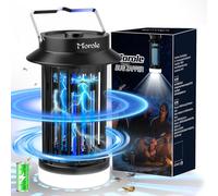 Morole Lampe Anti Moustique 4200V, Tue Mouche Electrique Rechargeable USB avec Éclairage LED, Lampe Moustique Élimination 360° des Moustiques et Insectes, pour Jardin, Camping, Intérieur Extérieur