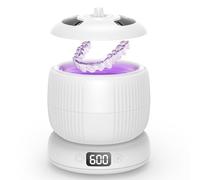 Morole Nettoyeur Ultrasons 45kHz Low Noise, Ultrasonic Cleaner Profondeur à 360°, 190ml, 25W, 3 Réglages de Temps, Bac Ultrasons pour Prothèses Dentaires, Appareils Contention, Bijoux (Blanc)