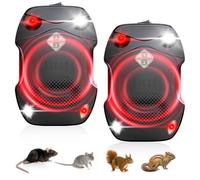 Morole Ultrason Souris et Rats 2PCS, Anti Rongeur Voiture, 3 Modes de Fonctionnement, Ultrason Rongeur pour Voitures, garages, Jardin et habitations