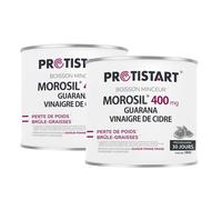 Morosil® 400 mg Vinaigre de cidre guarana Boisson brûle-graisses pomme-fraise - 30 jours PROTISTART - LOT DE 2