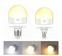 Morotty Ampoule Rechargeable, Ampoules Led à Intensité Variable E14 & E27 Avec Socle MagnéTique Amovible, TéLécommande Pour Lampes Table Sans CâBlage, Lampes De Chevet, Camping, Lot De 2