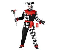 Morph Costume Arlequin Homme, Déguisement Bouffon Adulte, Halloween Tueur Adulte, XL