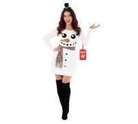 Morph Costume Bonhomme de Neige, Tenue de Noël Femme, Déguisement Fête de Fin d'Année, M