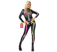 Morph Costume de squelette féminin, combinaison squelette pour femmes, costumes d'Halloween pour femmes, taille S