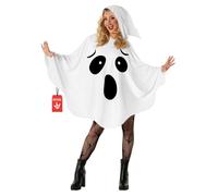 Morph Costume Fantôme Femme, Poncho Halloween, Déguisement Fantôme pour Fêtes et Événements, Taille Unique