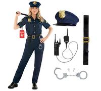 Morph Costume Femme Policier, Déguisement Fête Halloween, Tenue Thème Policier, XL