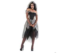 Morph Costume Mariée Zombie, Déguisement Mariée Fantôme Gothique, Tenue Mariée Morte Halloween, XL XXXL