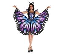 Morph Costume de papillon adulte - Taille M - Ailes d'Halloween pour femme