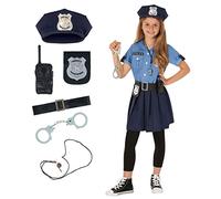 Morph Costume Policier Fille, Déguisement Enfant, Uniforme Policière, Idéal pour Carnaval et Fêtes, 7-9 Ans