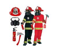 Morph Costume Pompier Enfant, Deguisement Pompier Enfant, Déguisement Incendie, Deguisement Halloween Garcon, Costume Carnaval Garcon, 3-4 Ans