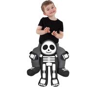 Morph Costume Squelette Enfant, Style Piggyback, Déguisement Halloween Amusant, Taille Unique